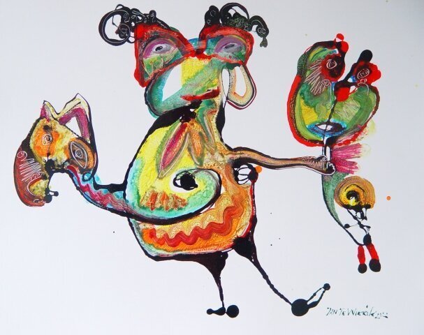 Jan te Wierik - olieverf op papier - 2000